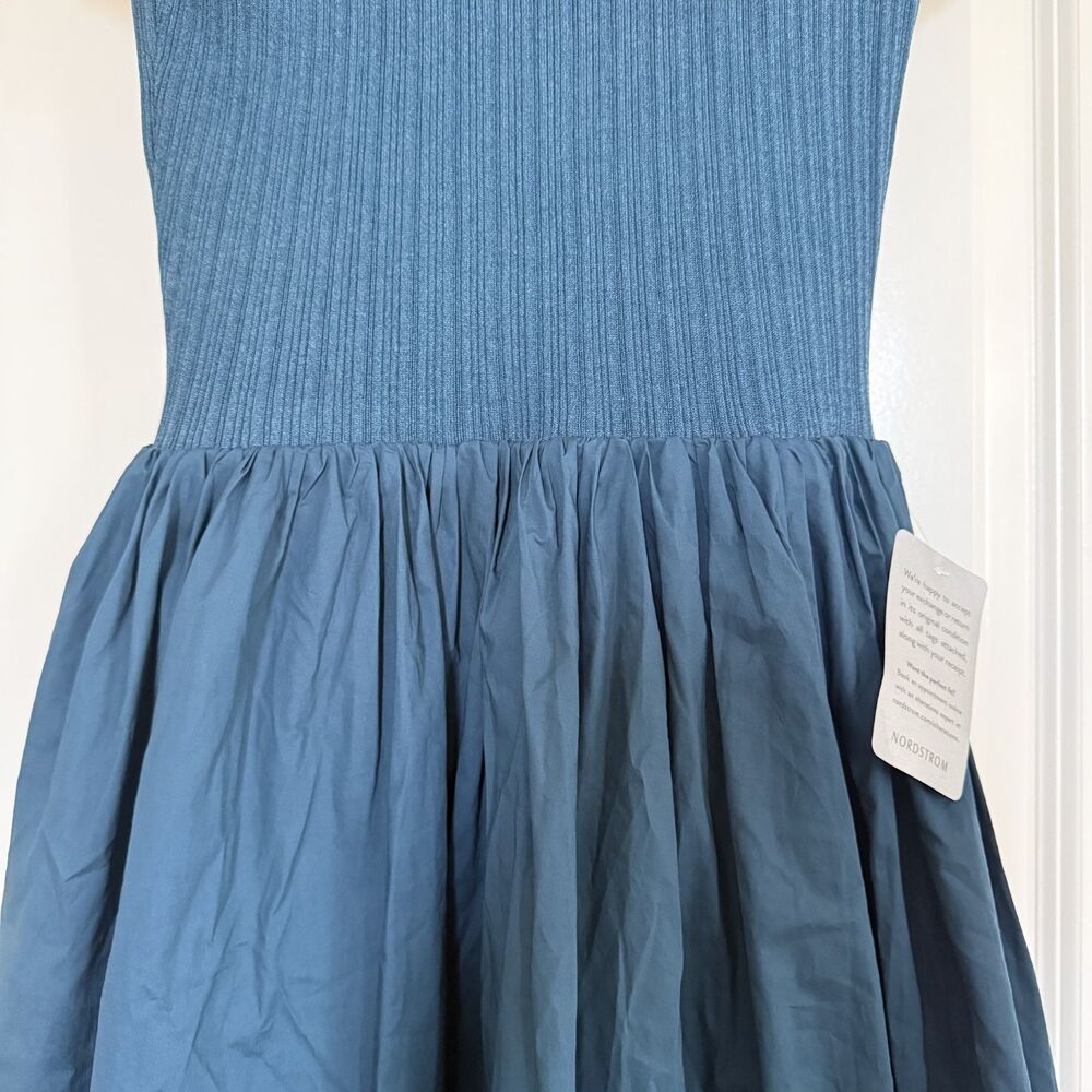NWT Nordstrom En Saison Lafayette Mixed Media Maxi dress medium teal - Picture 7 of 14